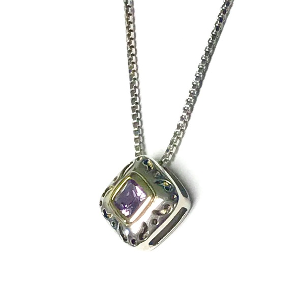 KREMENTZ STERLING & 18k Amethyst NECKLACE - Picture 2 of 8